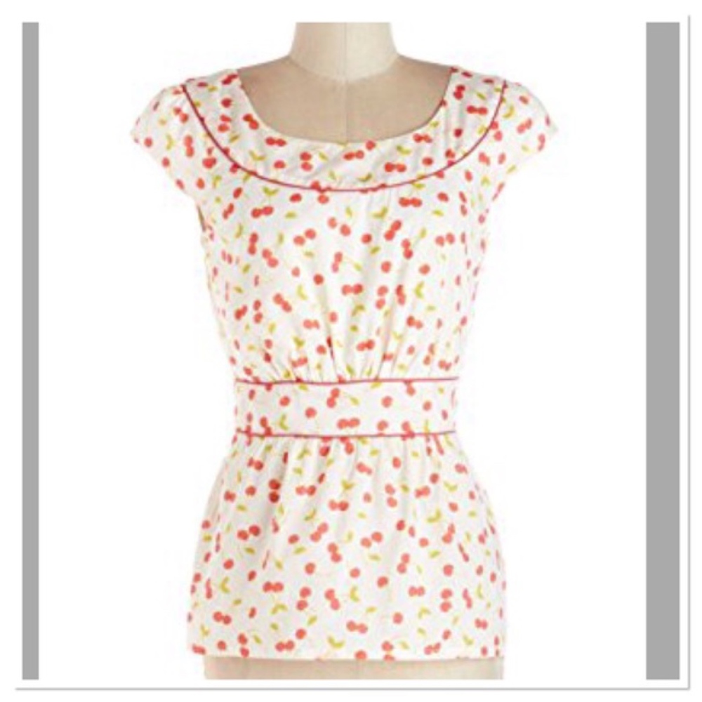 Emily and Fin Modcloth Rachel top cherries print